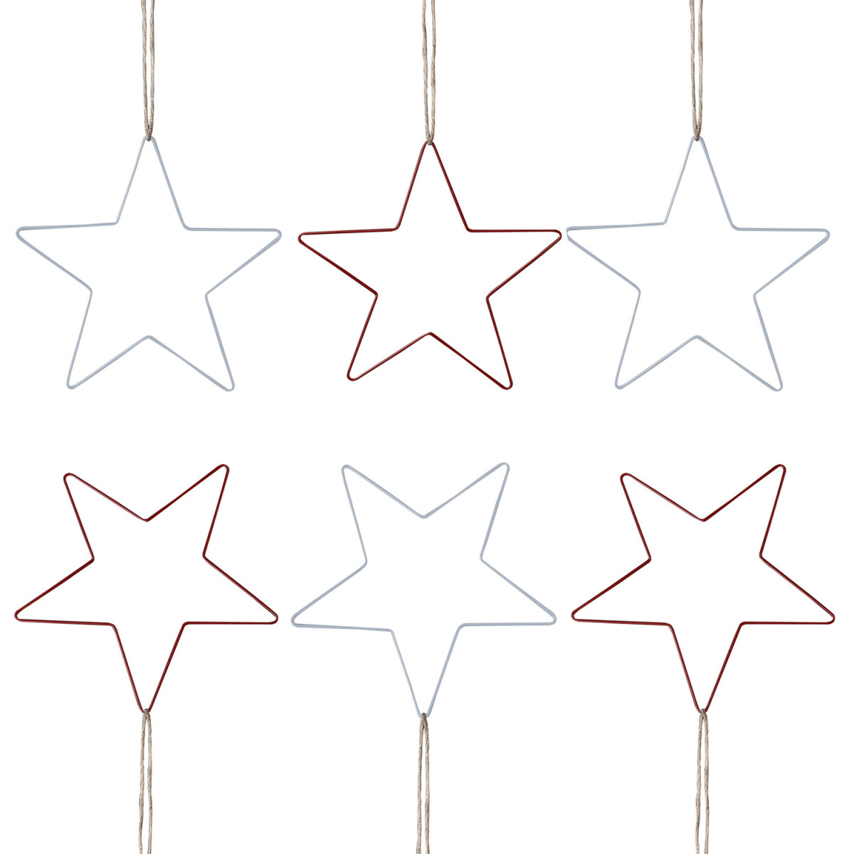 Set van 6 kerststerren hangende wanddeco box