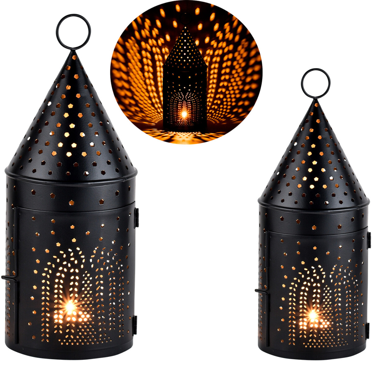 Set van 2 windlichten Kerstlantaarn Christmas