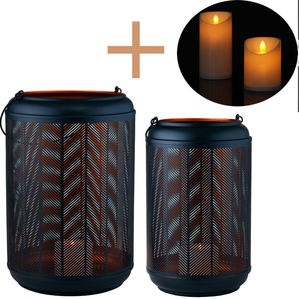 Set van 2 moderne led-lantaarns voor op  box