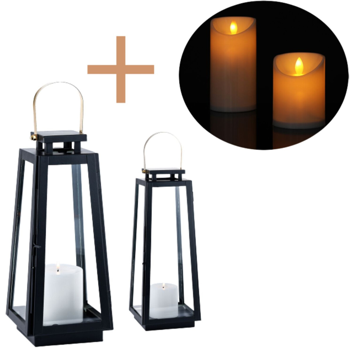 Set van 2 LED-balkonlantaarns in Scandin box