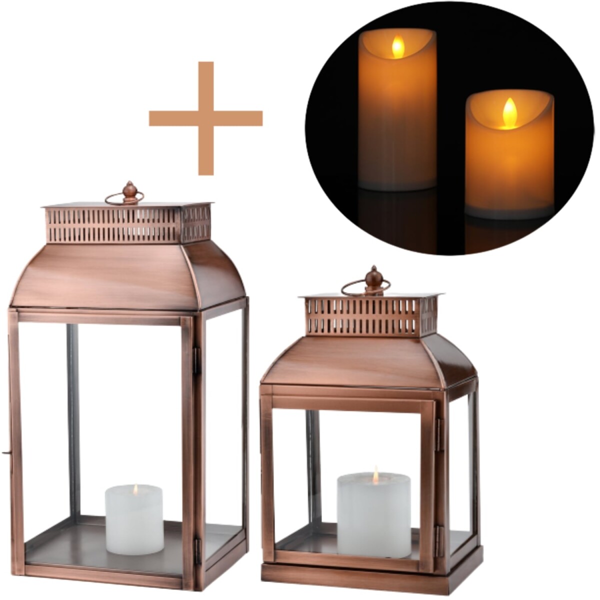 Set van 2 LED-vintage balkon- en tuinlan box