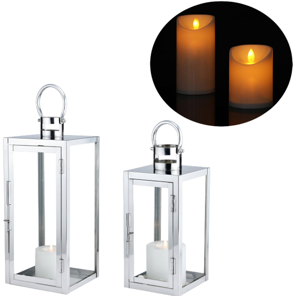 Set van 2 LED-lantaarns in Scandinavisch box