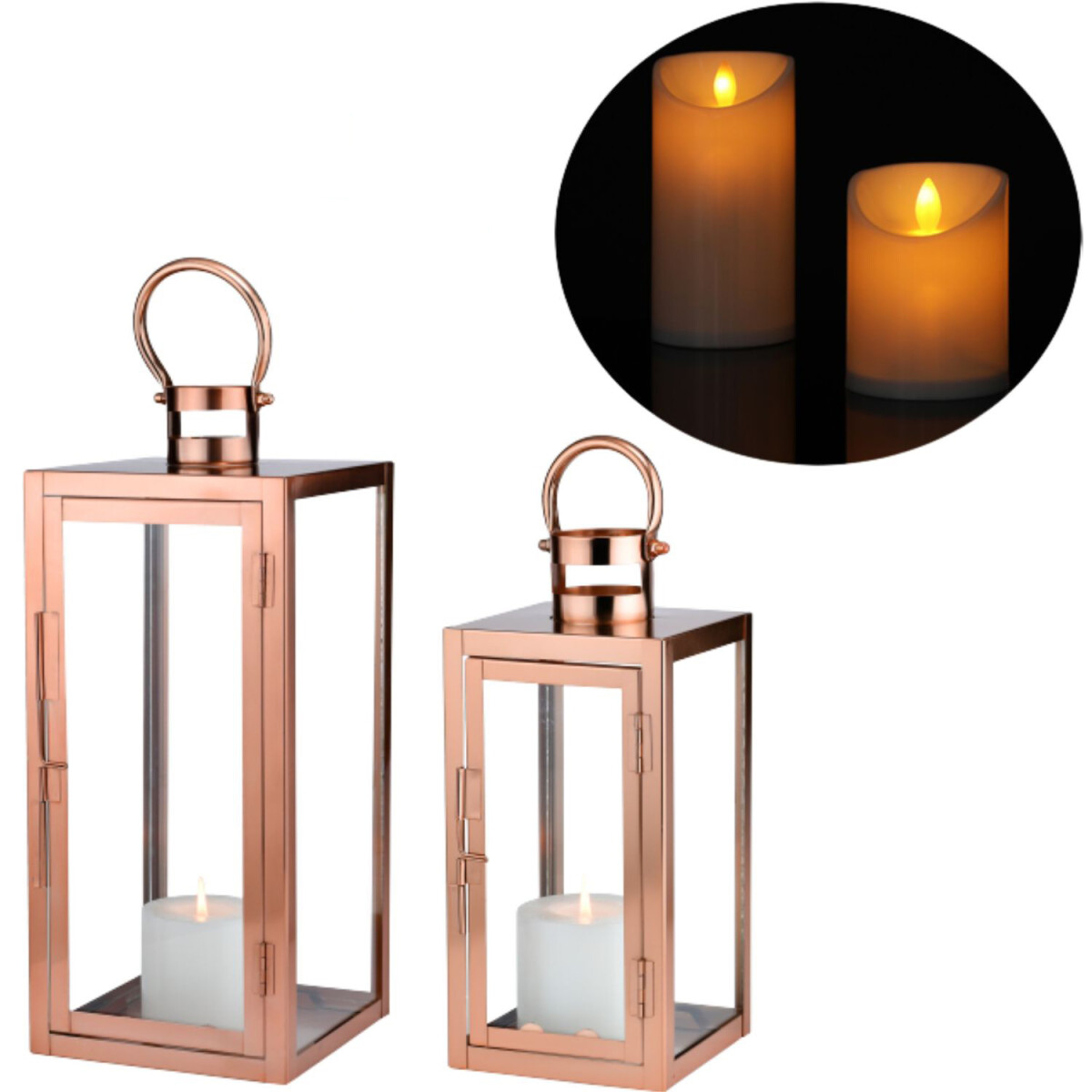Set van 2 LED-lantaarns in Scandinavisch box