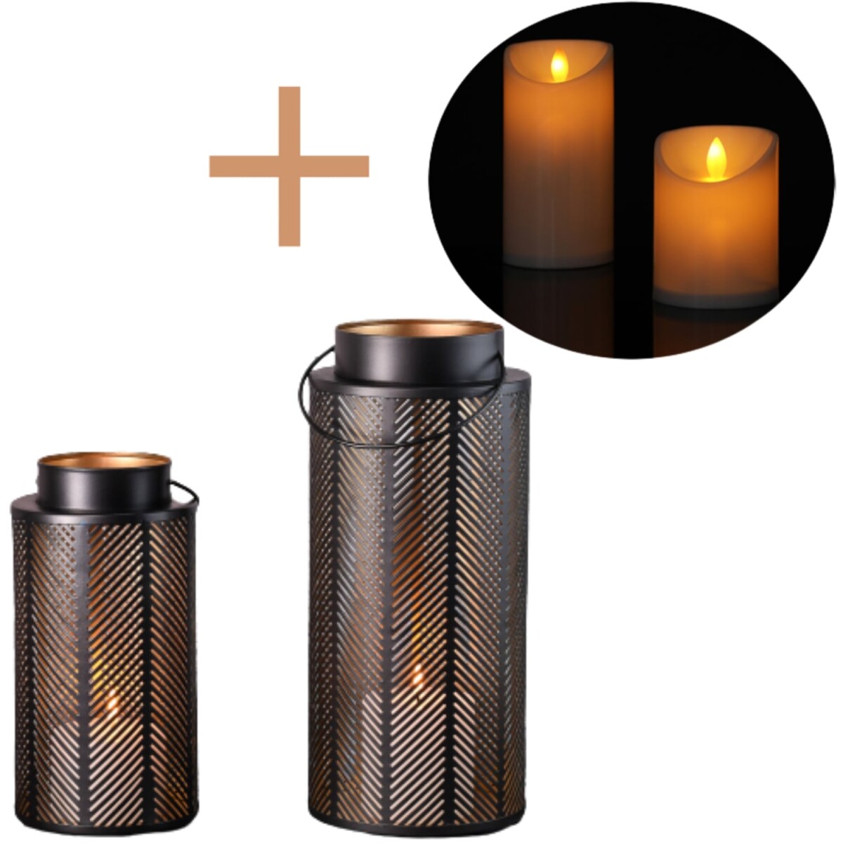 Set van 2 LED-tuinlantaarns voor in de t box