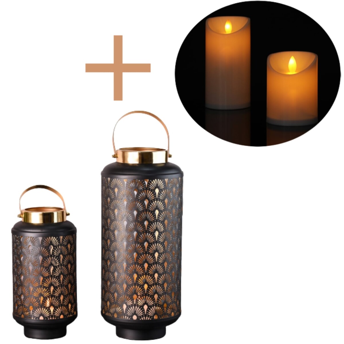 Set van 2 LED-tuinlantaarns voor in de t box
