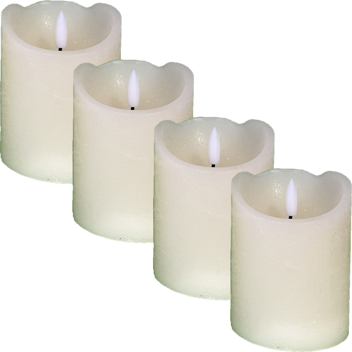 Set van 4 vintage LED-kaarsen van echt w box