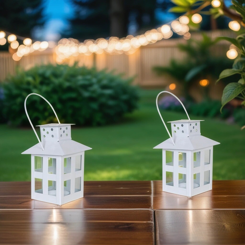 Set van 2 mini-lantaarns in Scandinavisch design, Skagen, wi