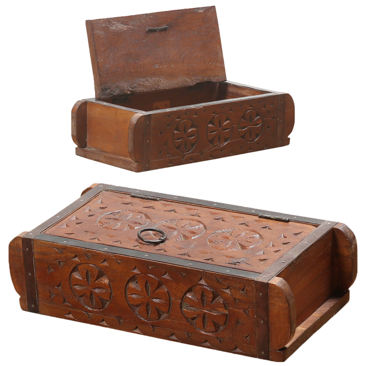 Vintage decoratieve opbergdoos, houten d box