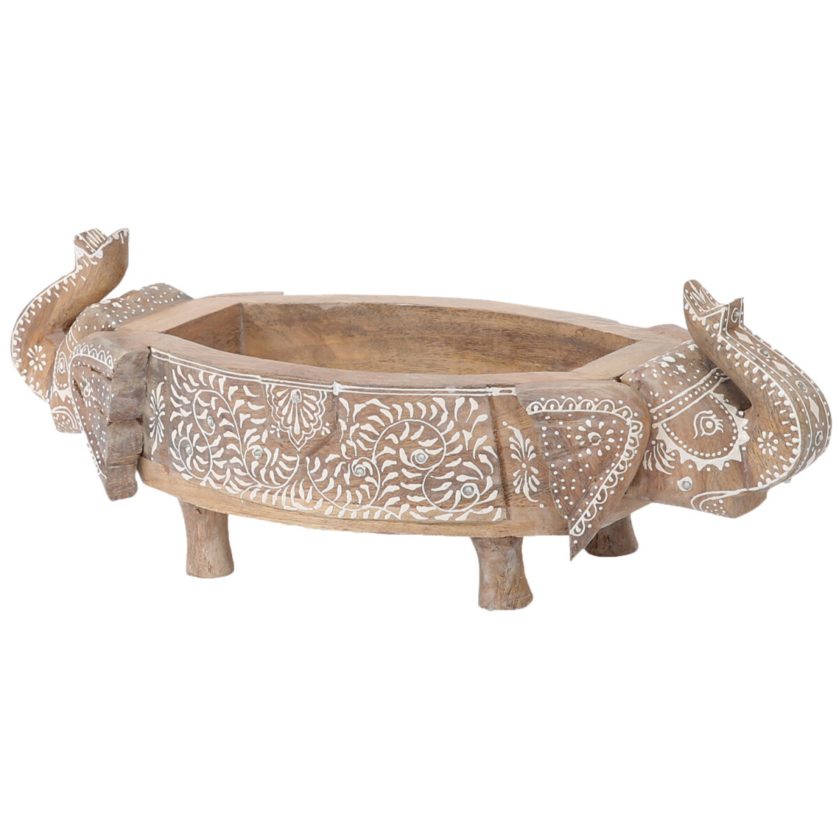 Boho-decoratie houten schaal sleutelbakj box