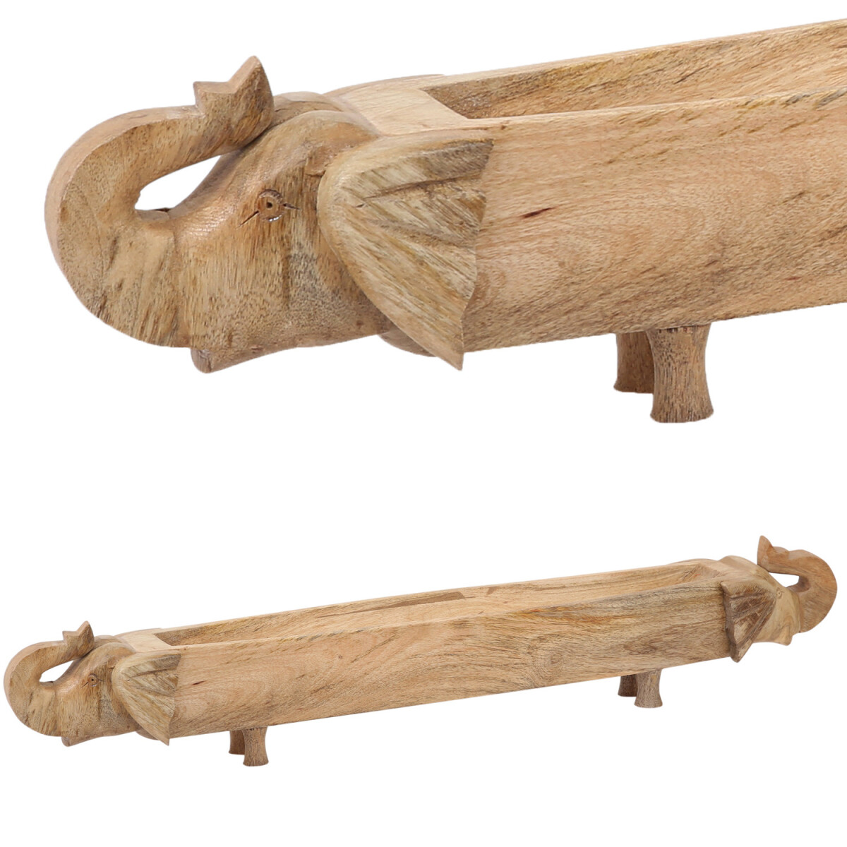 Vintage decoratieve houten schaal, bloem box