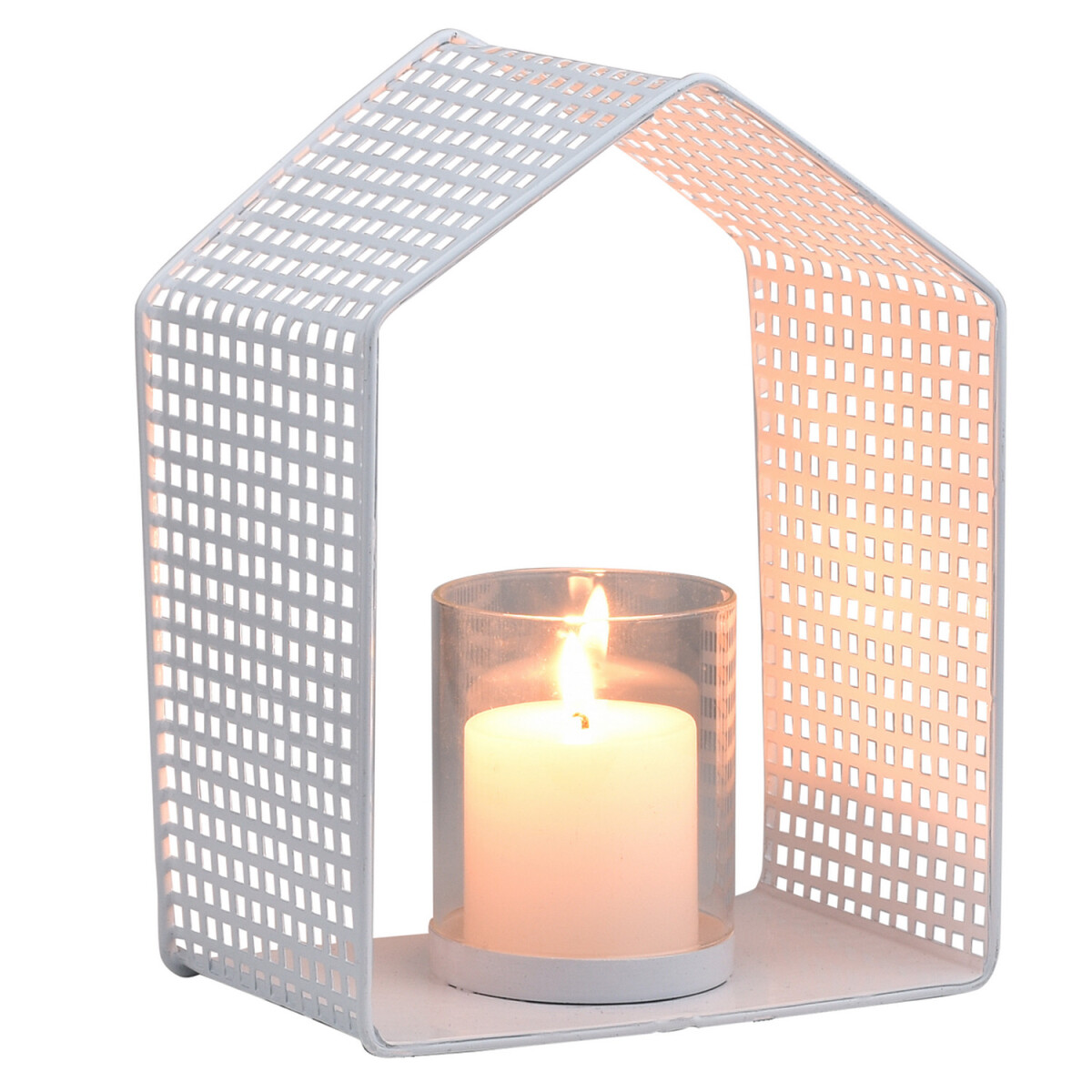 Boho-decoratie theelichthouder Izia wit box
