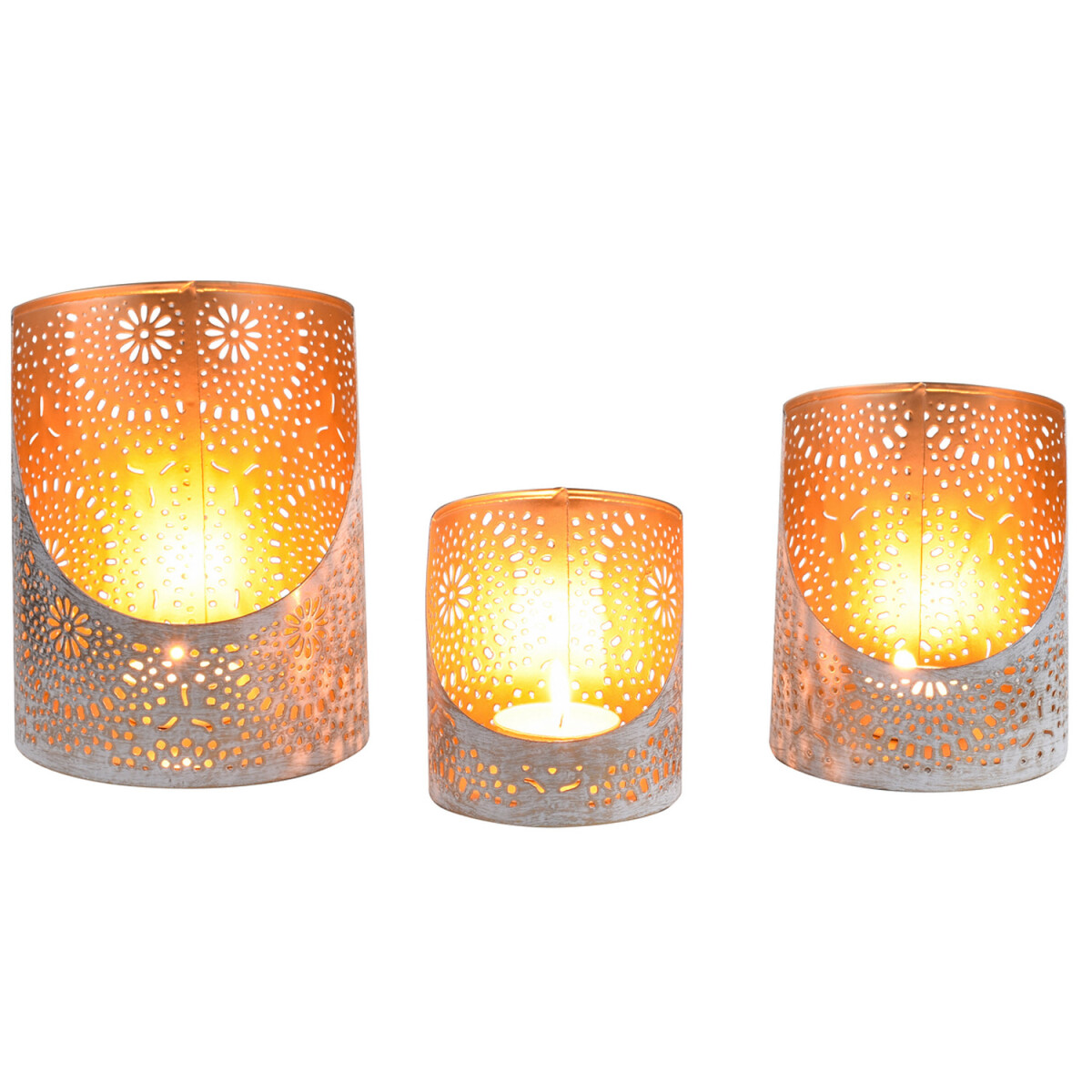 Set van 3 boho-decoratieve windlichten v box