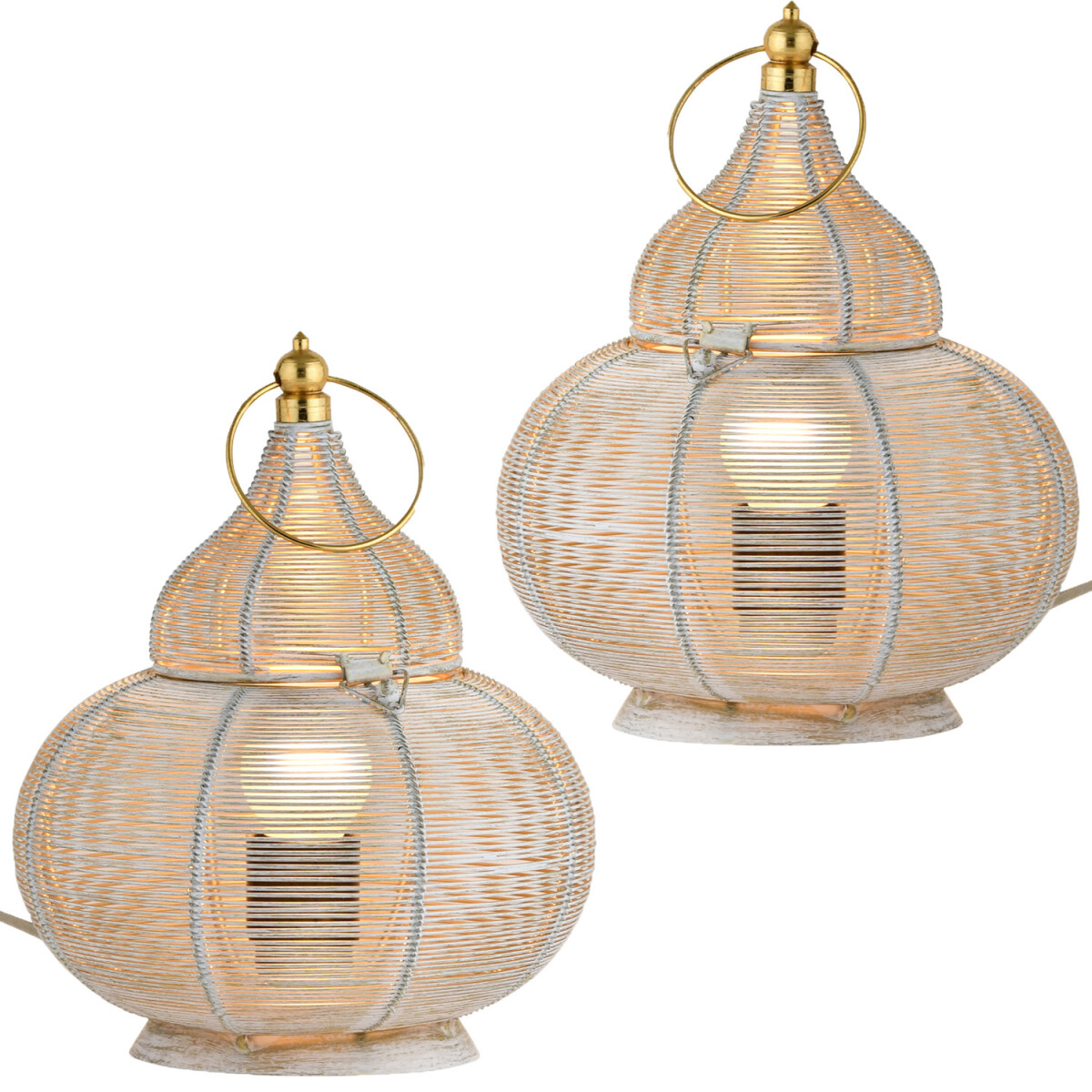 Set van 2 oosterse decoratieve tafellampen / nachtlampjes: T