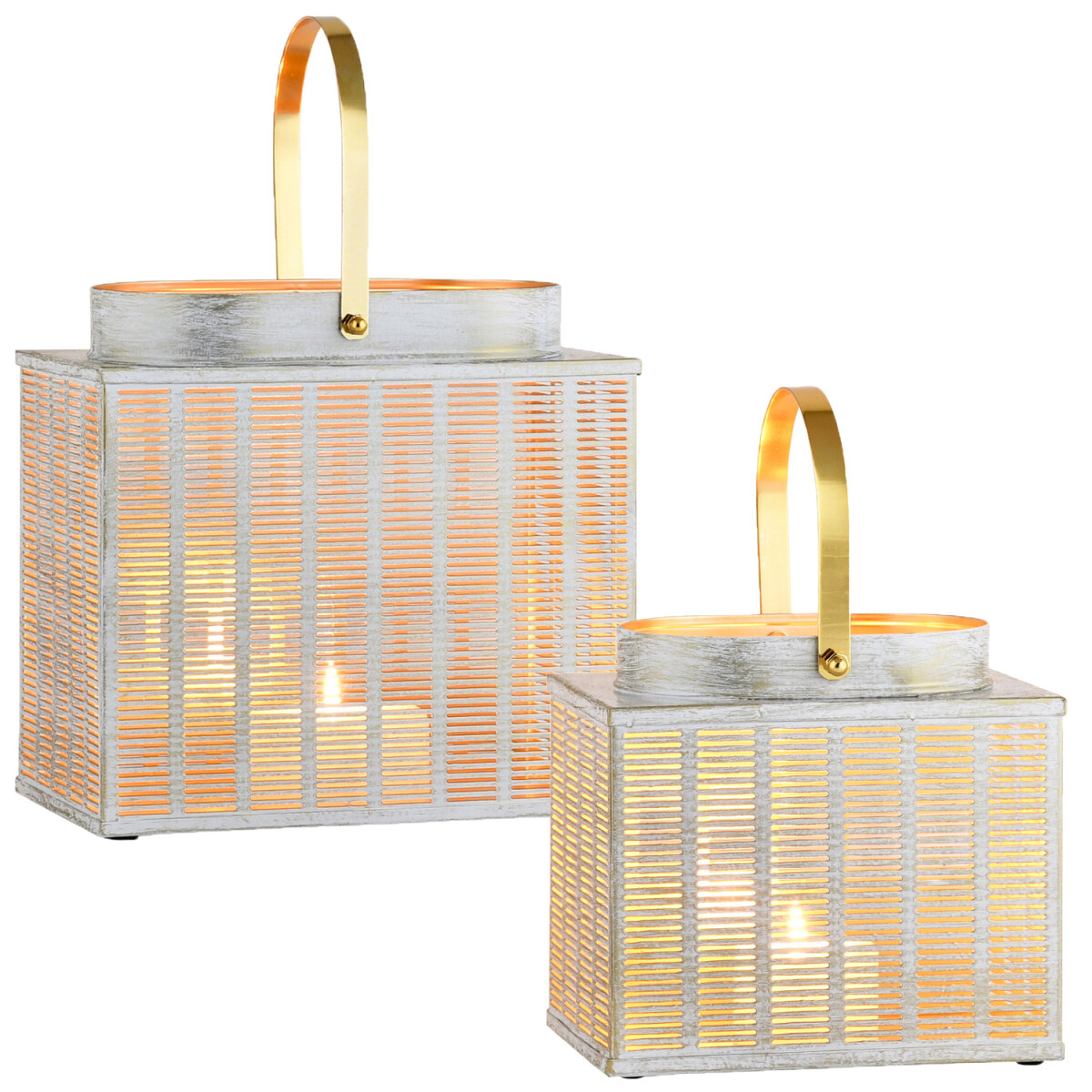 Set van 2 boho-decoratieve windlichten,  box