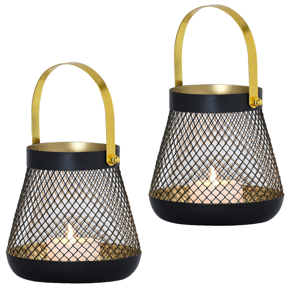 Set van 2 Scandinavische decoratieve theelichthouders, kaars