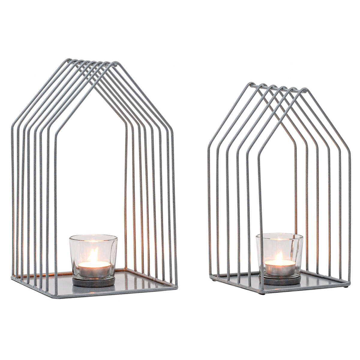 Set van 2 Scandinavische decoratieve theelichthouders...