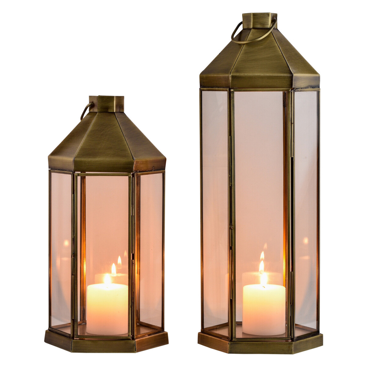 Set van 2 vintage decoratieve lantaarns  box