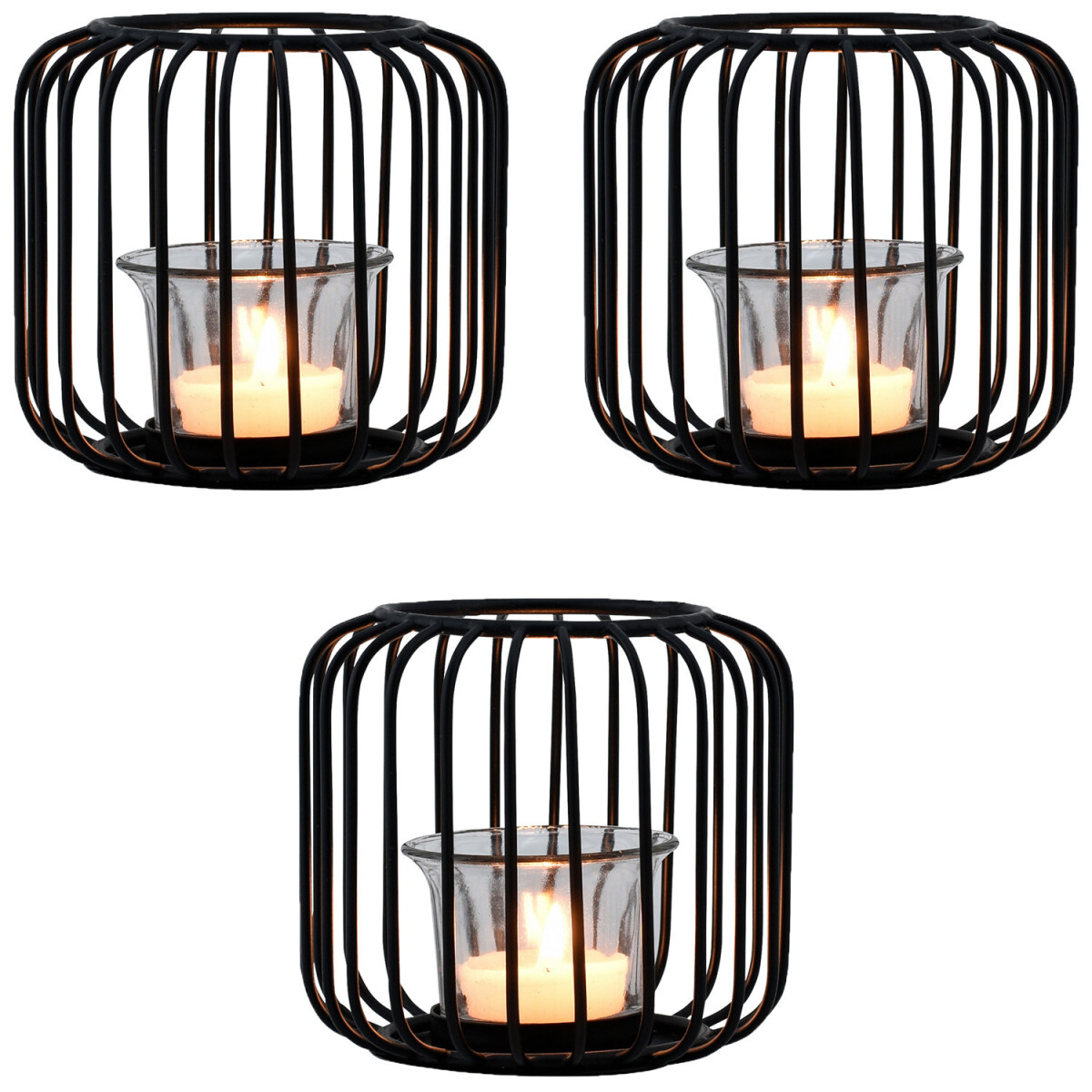 Set van 3 Scandinavische decoratieve windlichten, theelichth