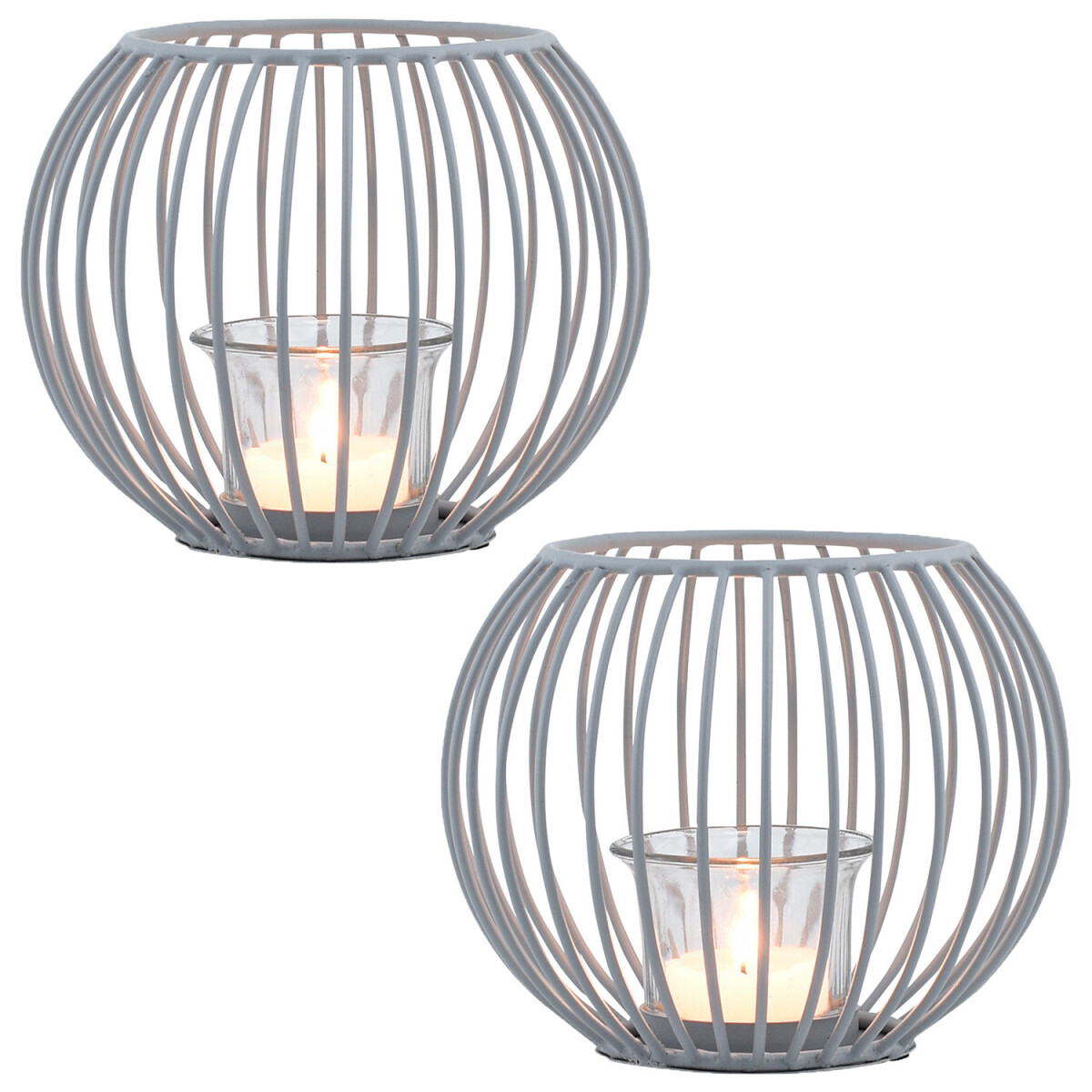 Set van 2 Scandinavische decoratieve windlichten/theelichtho
