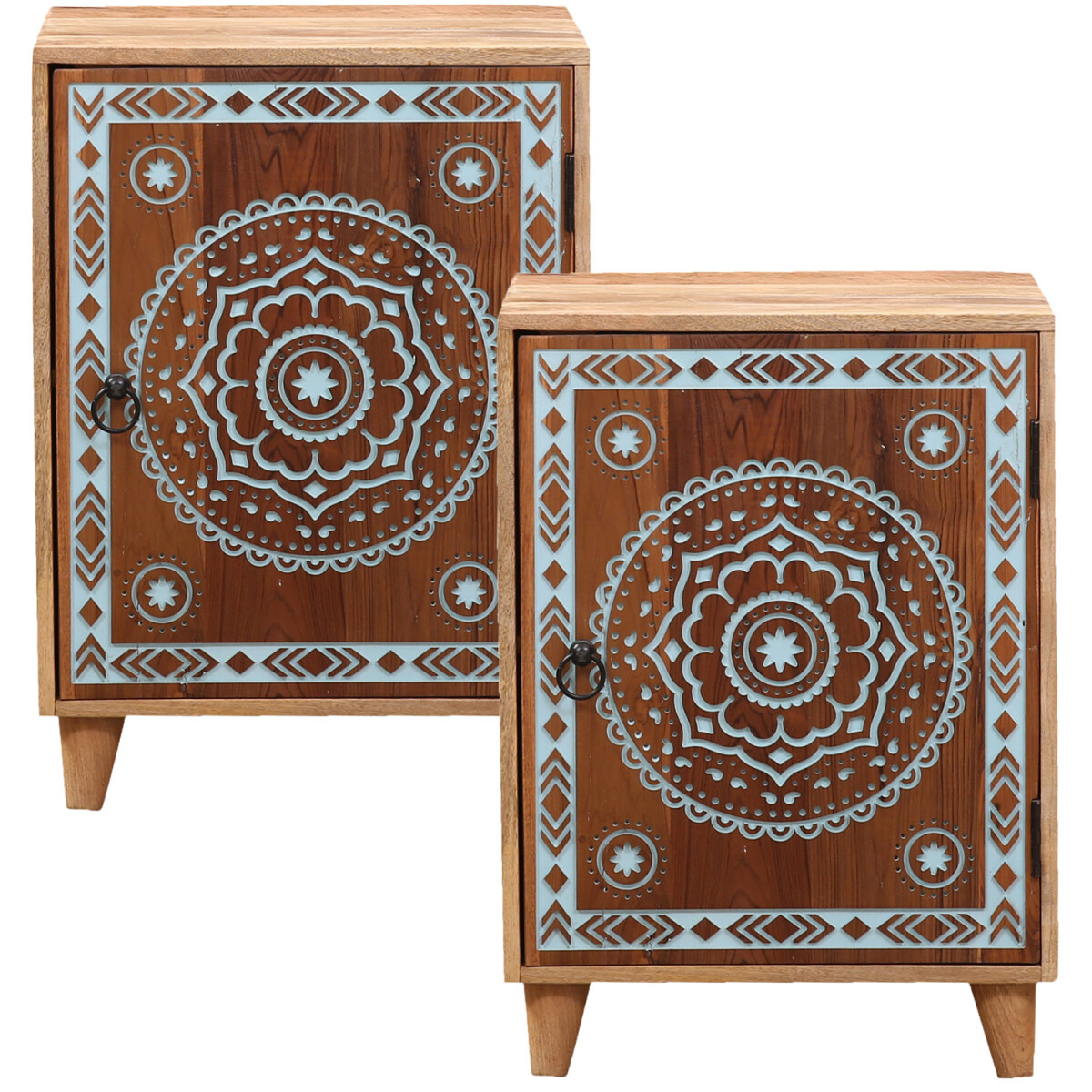 Set van 2 boho-meubels: nachtkastje, bij box