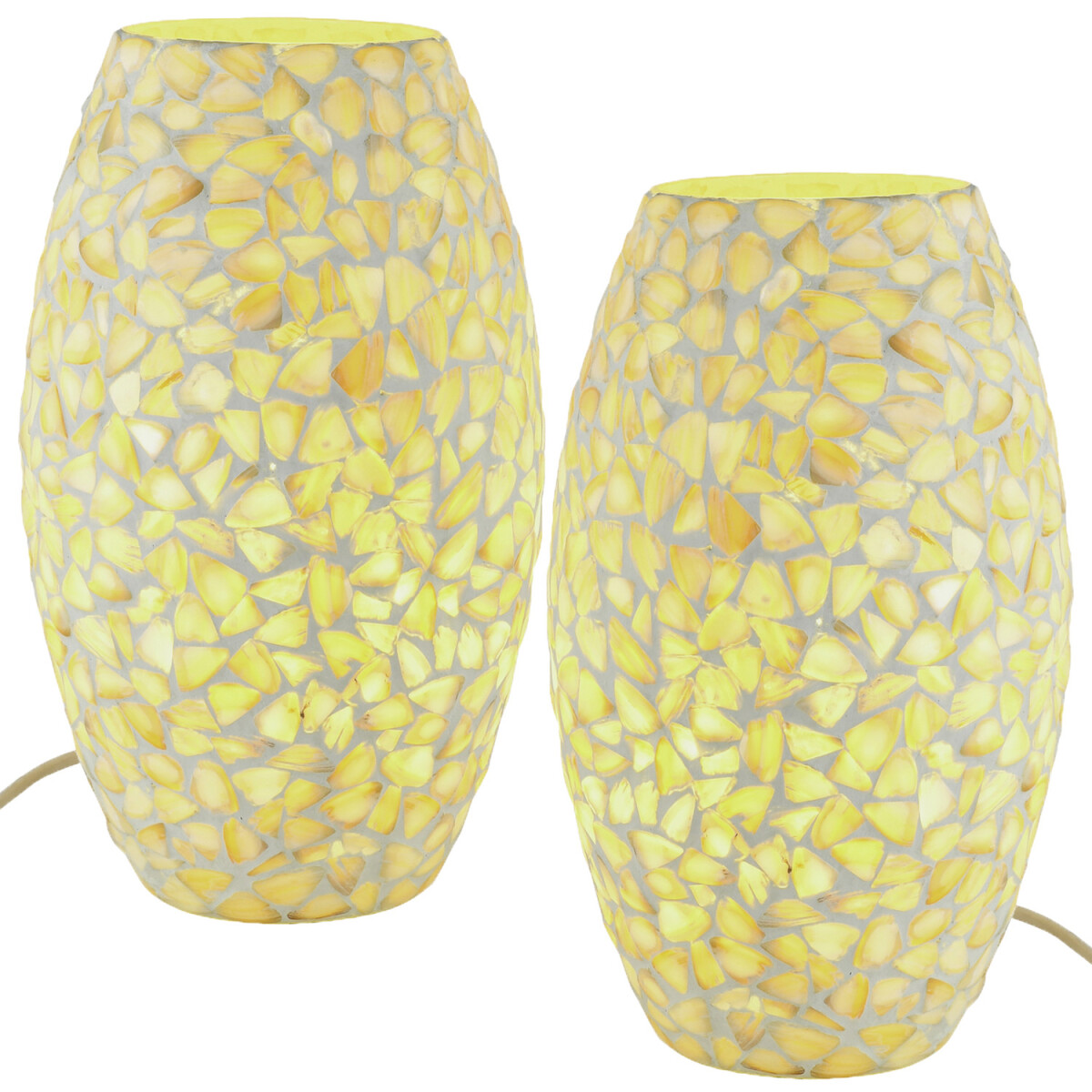 Set van 2 boho-decoratieve tafellampjes, nachtlampjes van gl