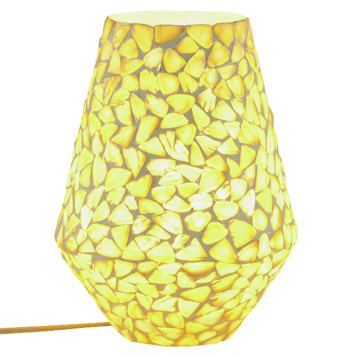 Boho-tafel- en nachtlamp van glas met mozaïekpatroon en