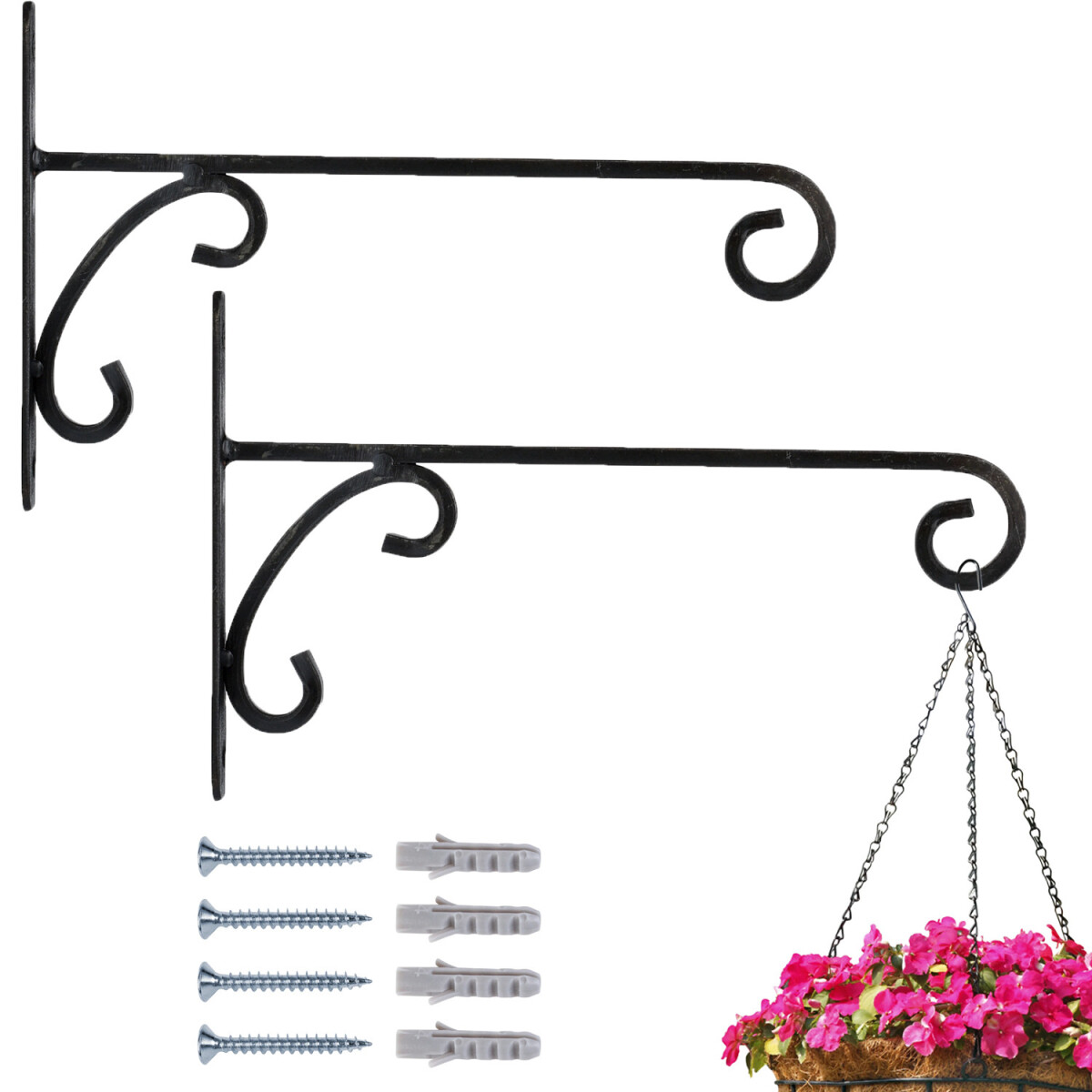 Set van 2 wandhaken voor hangende bloembakken – Tarmo-