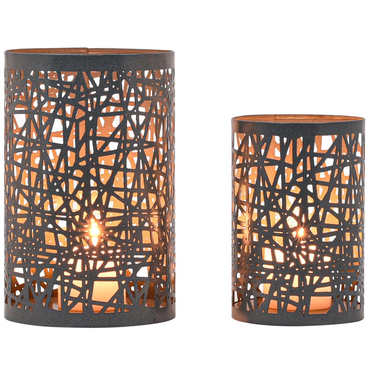 Set van 2 Scandinavische decoratieve theelichthouders van...