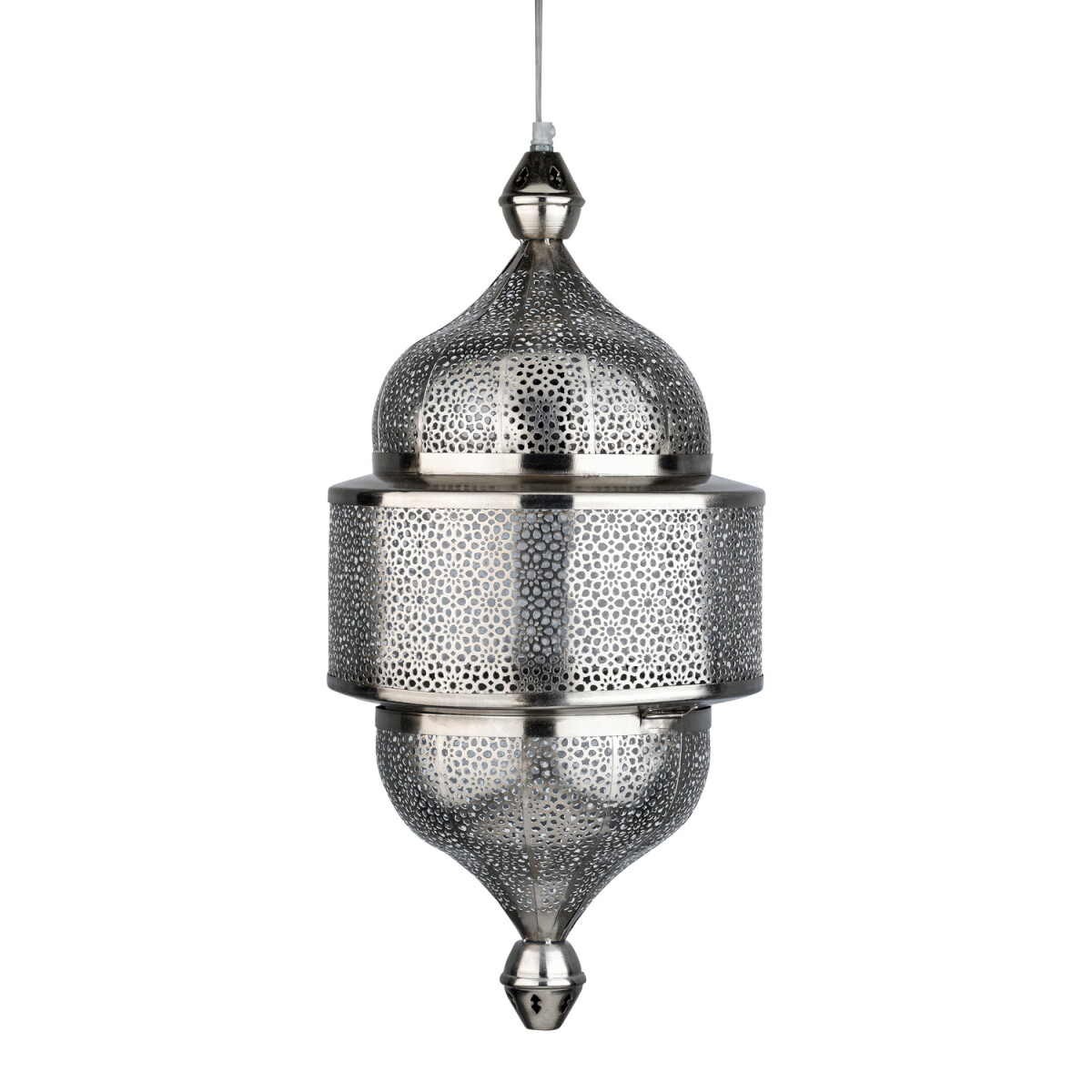Oosterse hanglamp Ihdaa zilver 56 cm | Handgemaakt & boh