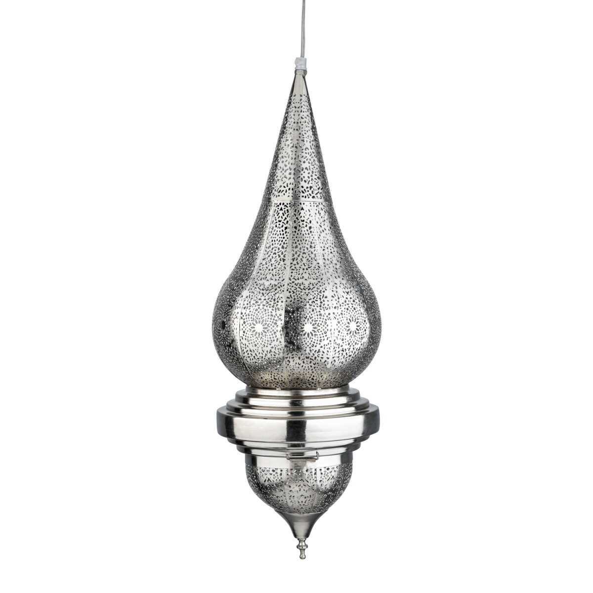 Orient hanglamp Inanna zilver 66 cm van metaal | Oosterse ui