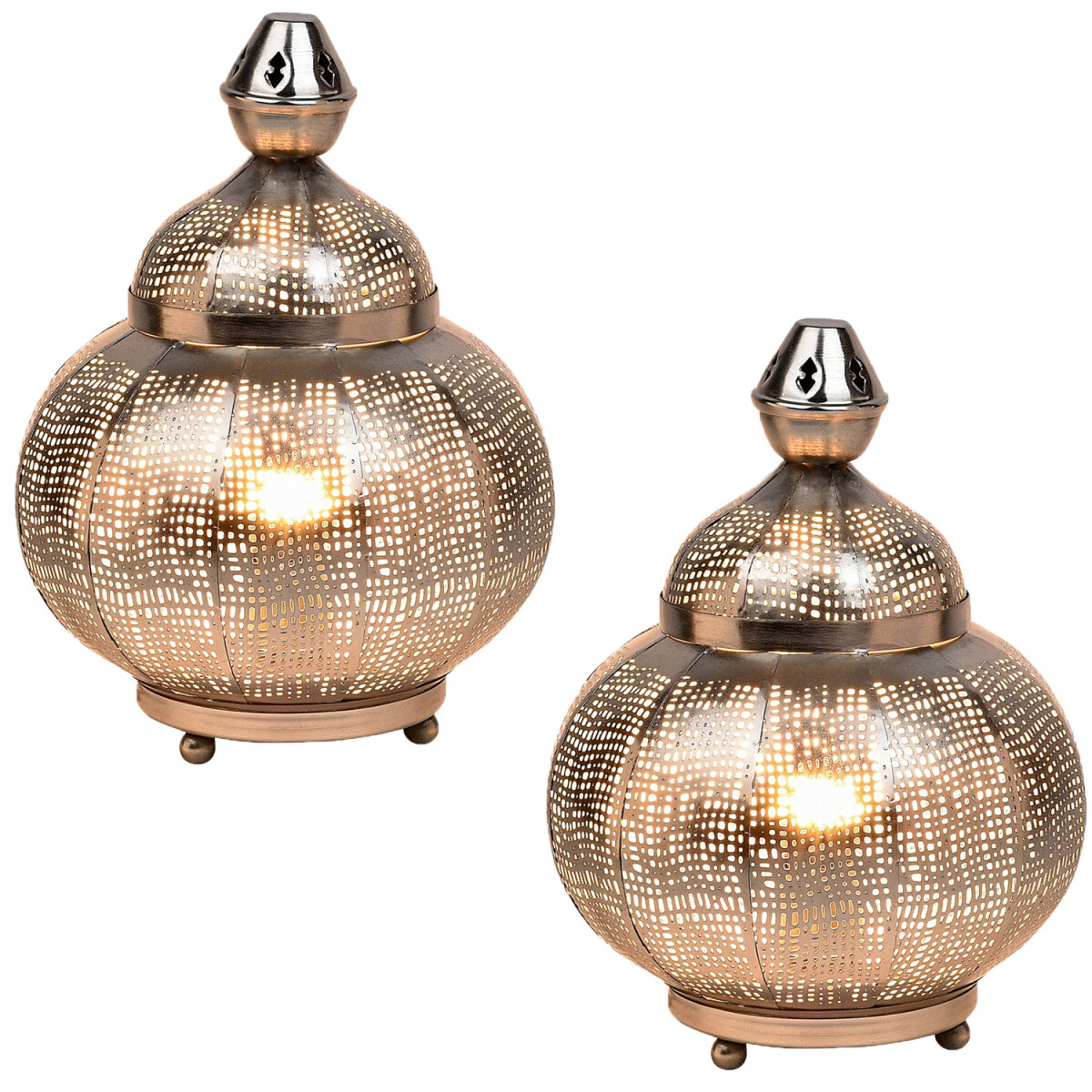 Set van 2 oosterse decoratieve tafellampen / nachtlampjes...