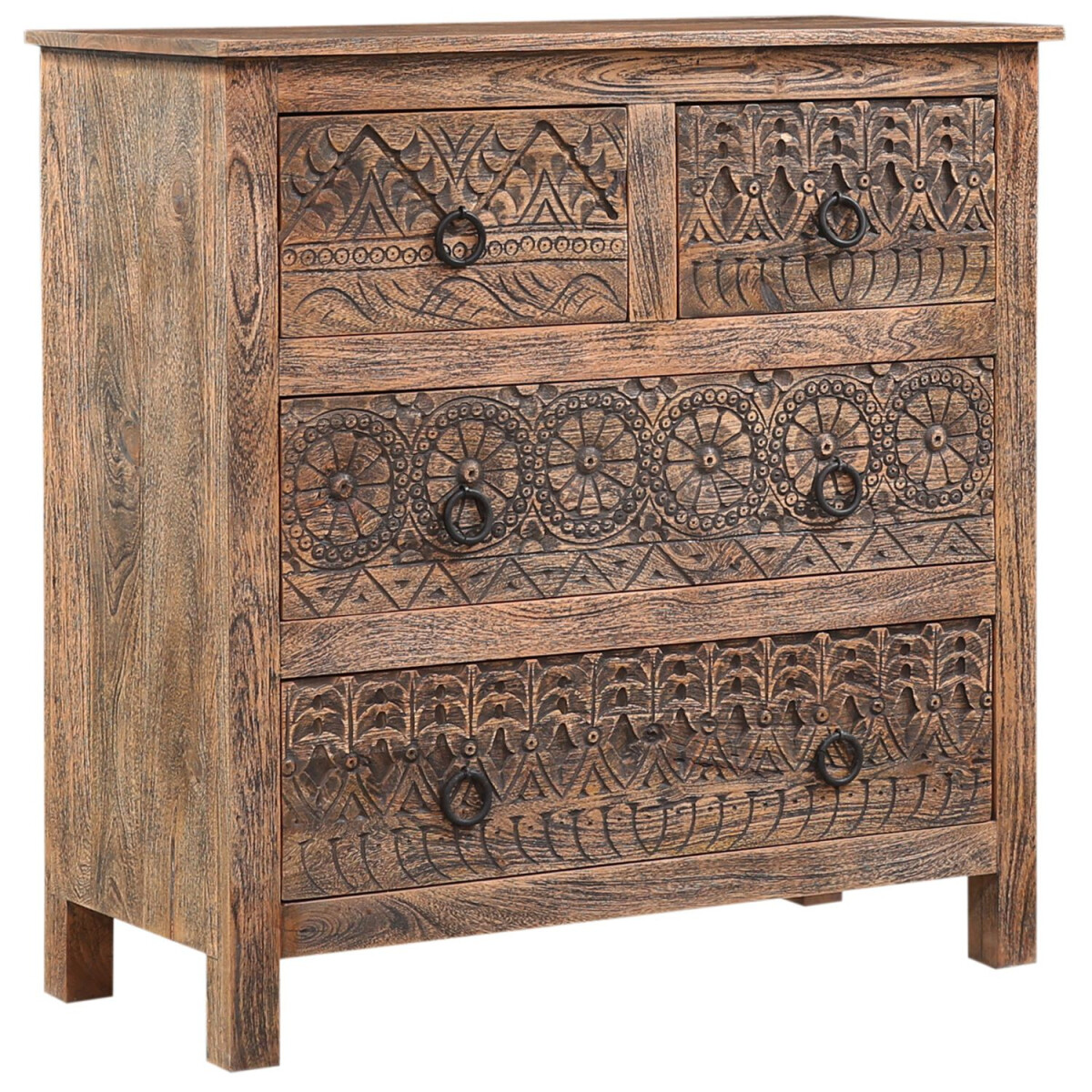 Boho-decoratiekast met lade van hout Han box