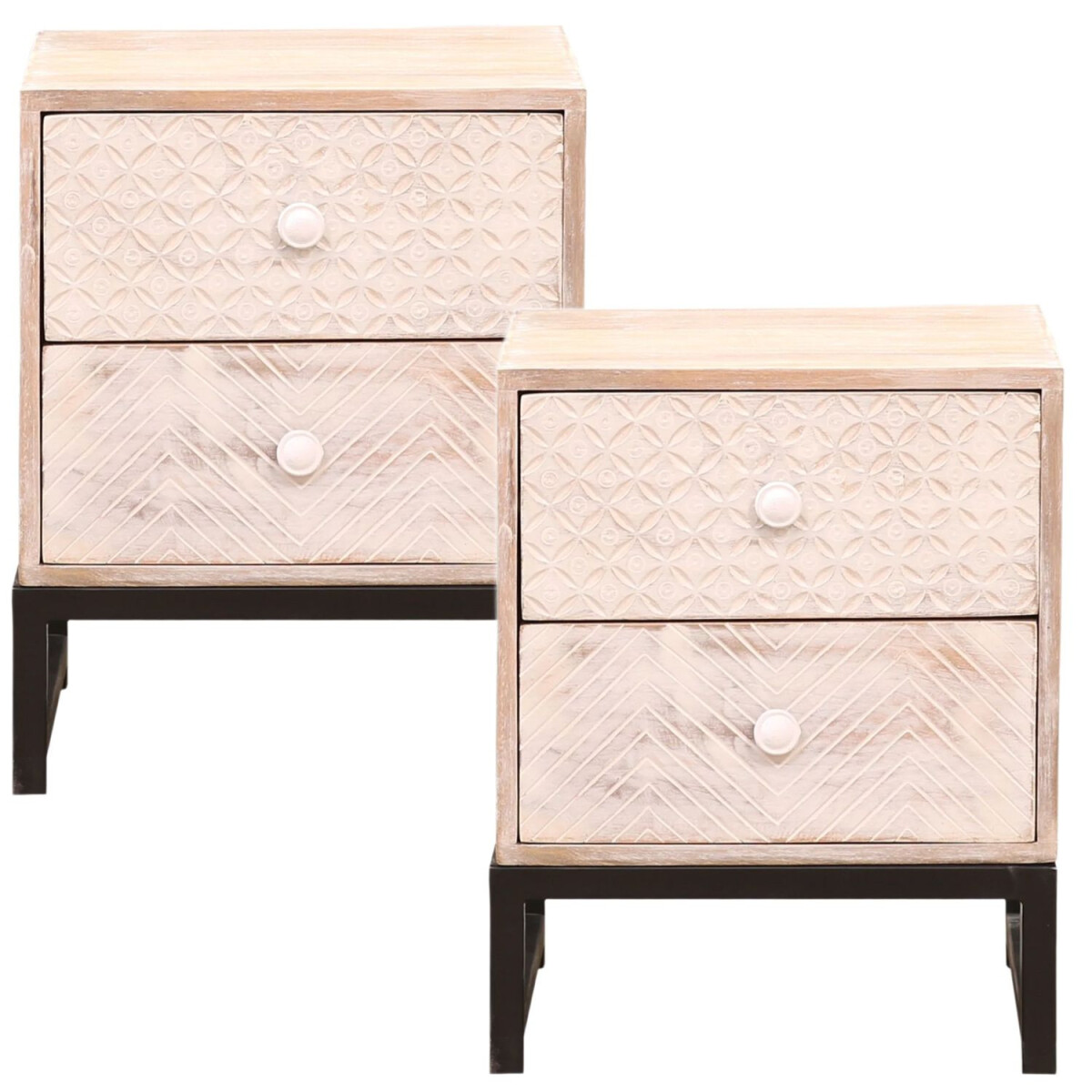 Set van 2 boho-decoratieve nachtkastjes  box