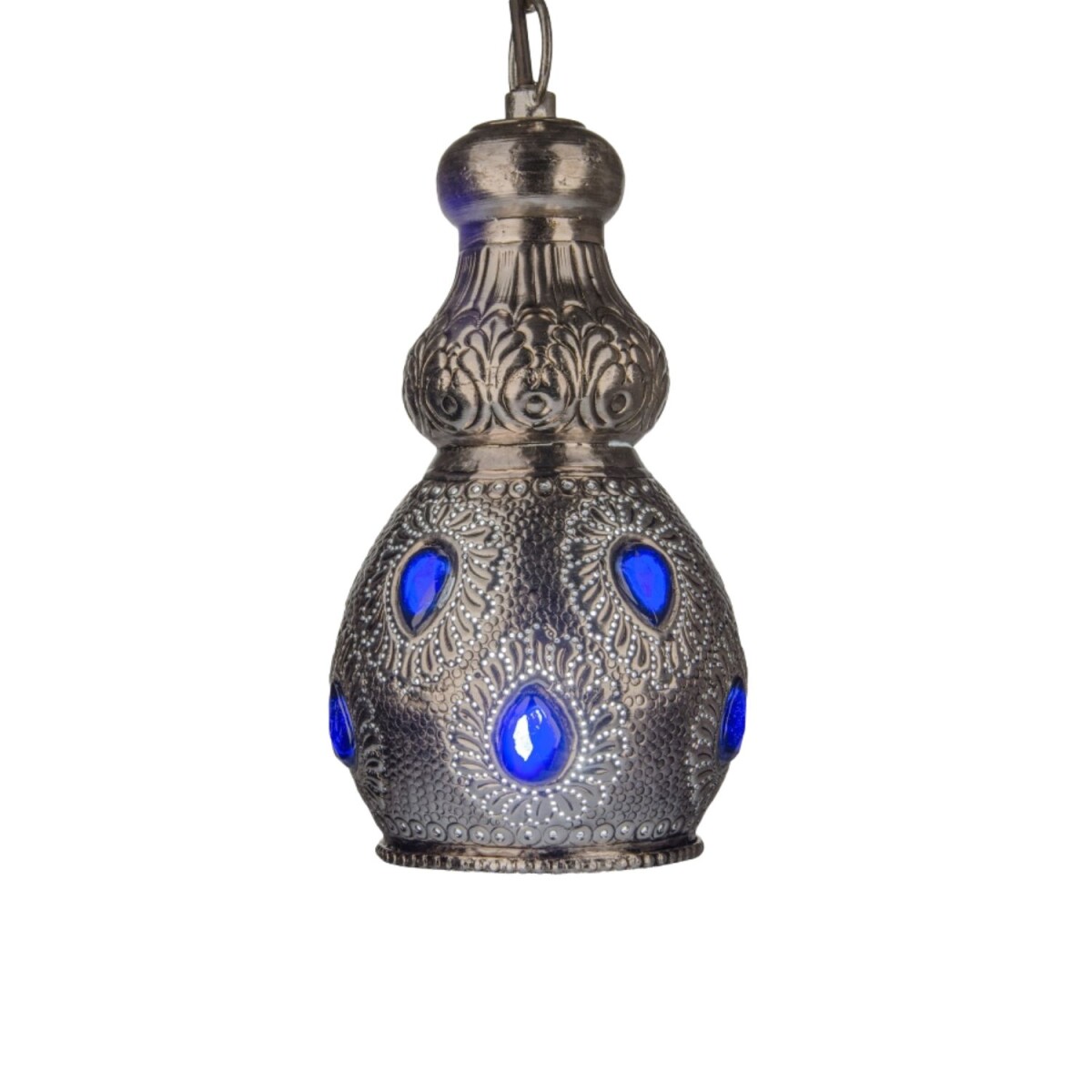 Eettafellamp Aissata 27 cm | Marokkaanse metalen lamp in zil