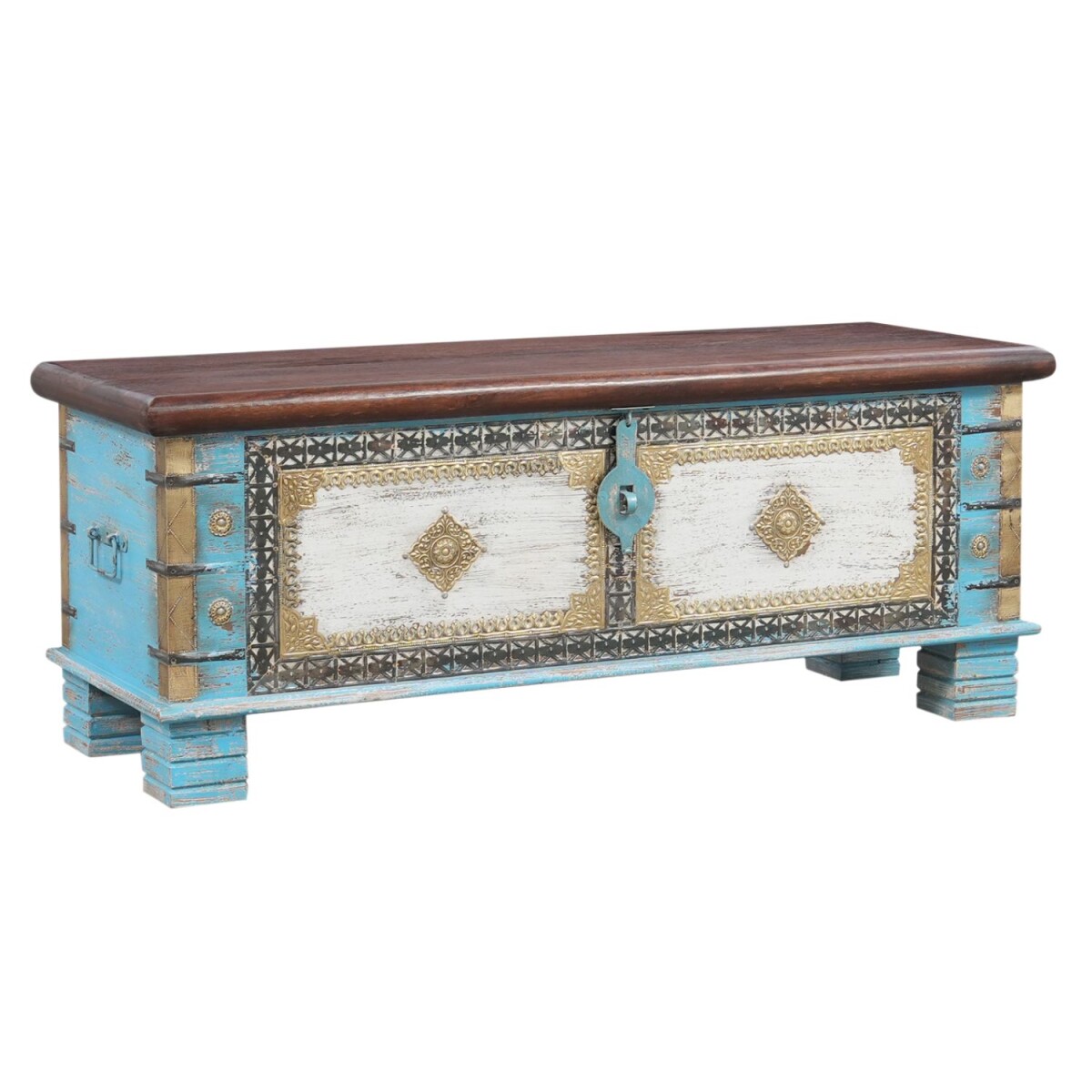 Cemile-kist van massief hout, boho-vinta box
