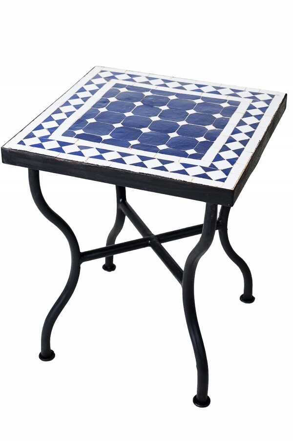 Mozaïektafel Marrakesh Blauw Wit |  box