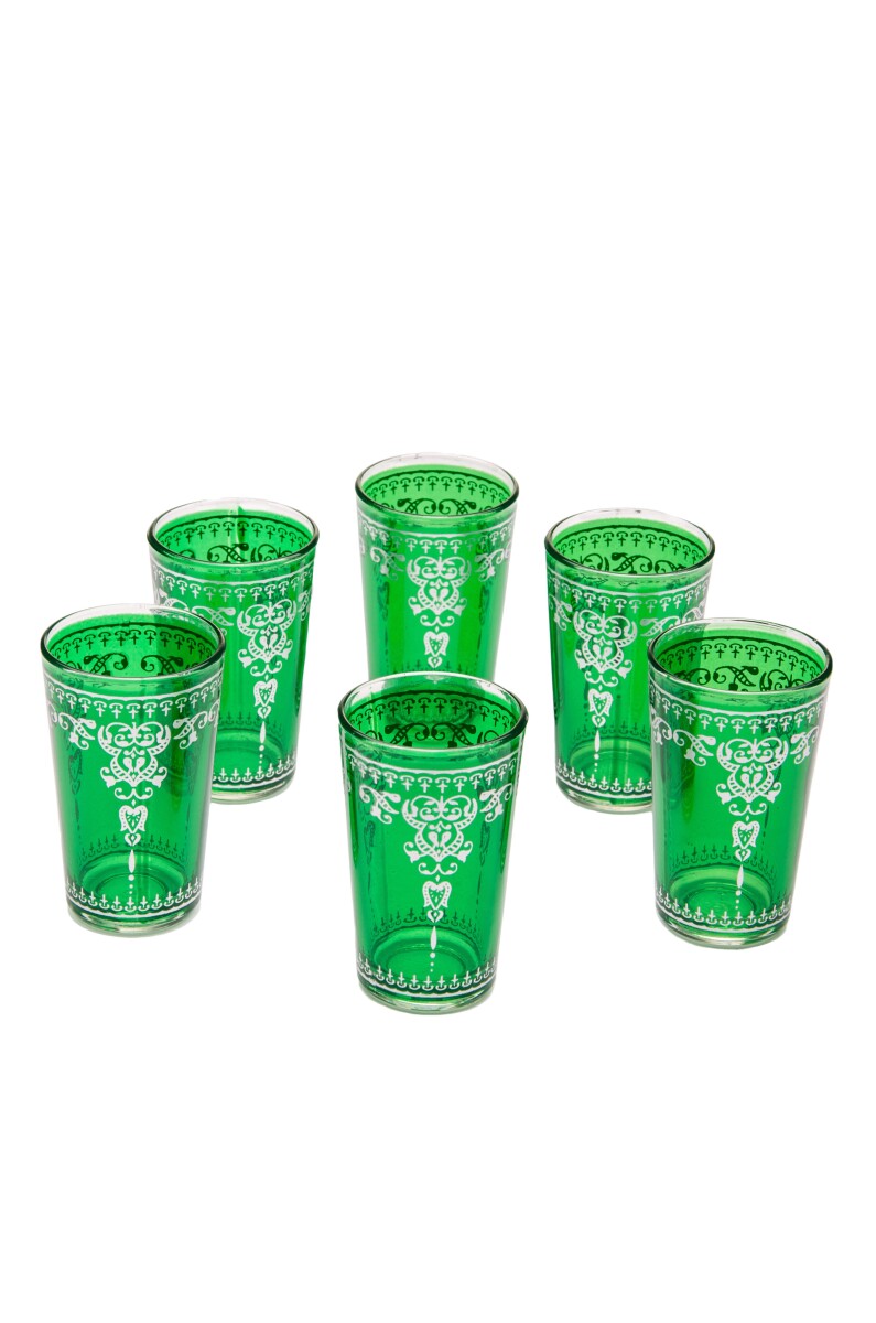 6 Orient-theeglazen Andalous Groen - set box