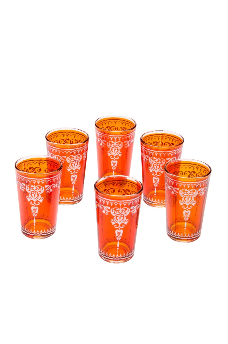 6 mediterrane theeglazen Andalous Orange box