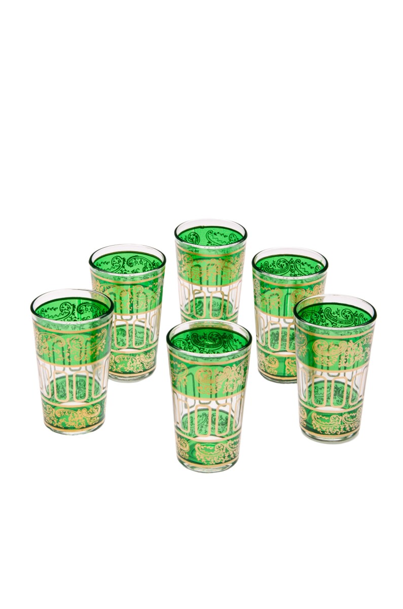 6x Orient-theeglas Lamia Groen - set van box