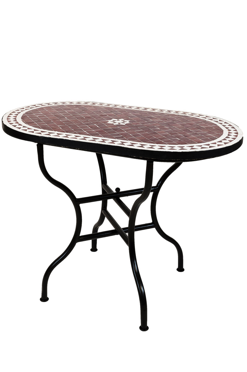 Marokkaanse mozaïektafel Bilbao Bordeaux Wit 100x60 cm 