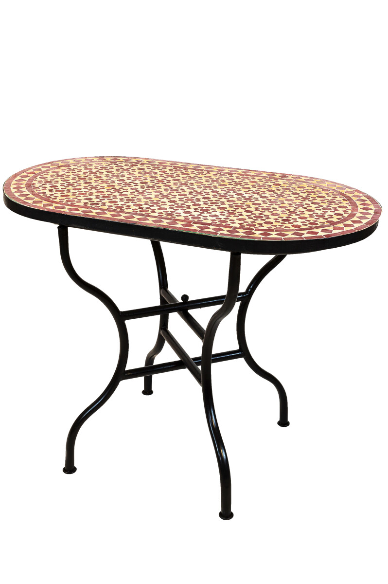 Marokkaanse mozaïektafel Albaicin Beige Bordeaux 100x60