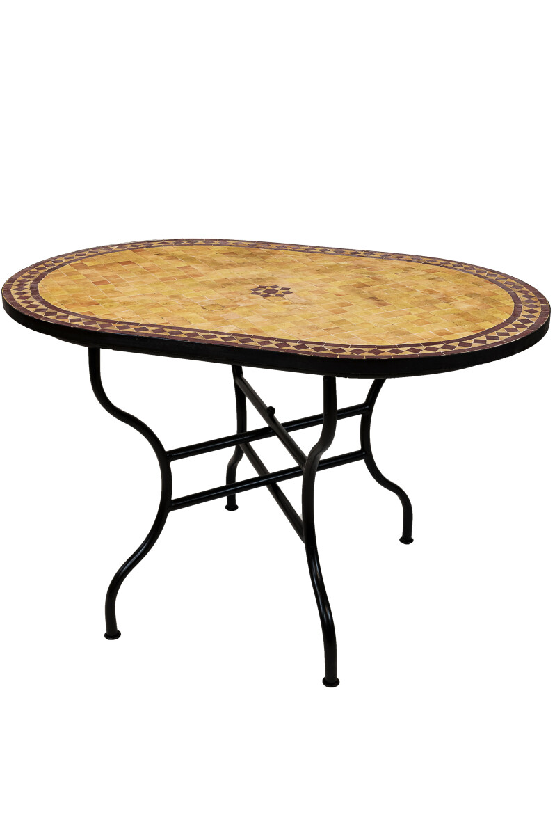 Marokkaanse mozaïektafel Bilbao Beige Bordeaux 120x80 c