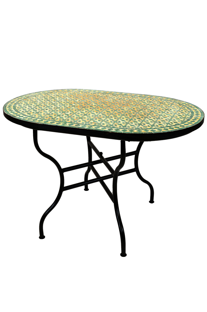 Marokkaanse mozaïektafel Albaicin beige-groen 120x80 cm