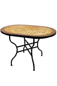 Marokkaanse mozaïektafel Marrakesh Beige Bordeaux...