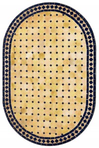 Marokkaanse mozaïektafel Marrakesh beige-blauw...