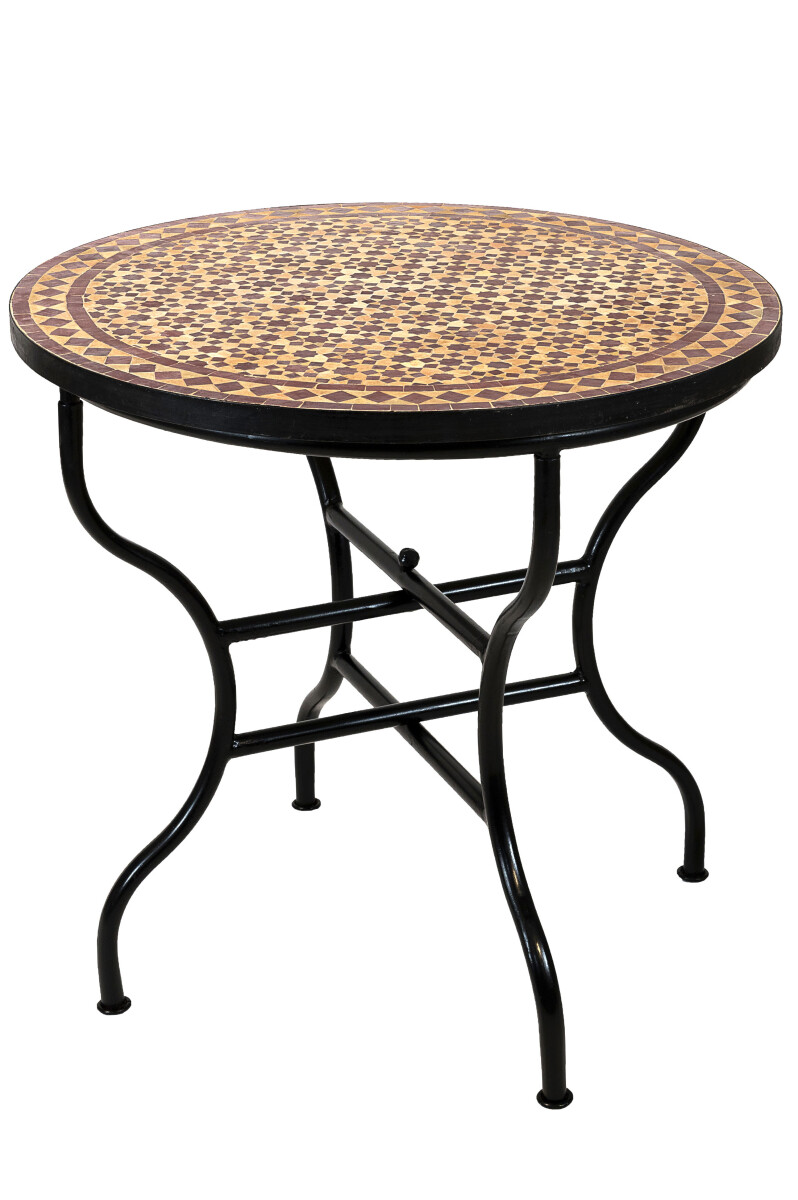 Marokkaanse mozaïektafel Albaicin Beige Bordeaux 80 cm 