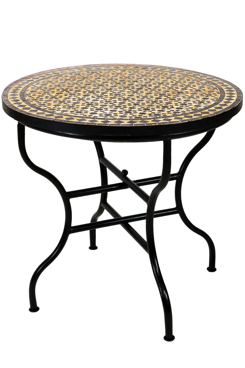 Marokkaanse mozaïektafel Albaicin, beige en donkerbruin