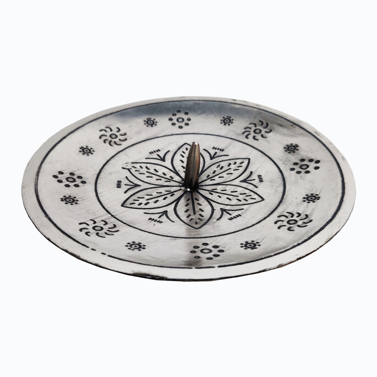 Oosterse kandelaar, zilver, Jaini, rond, box