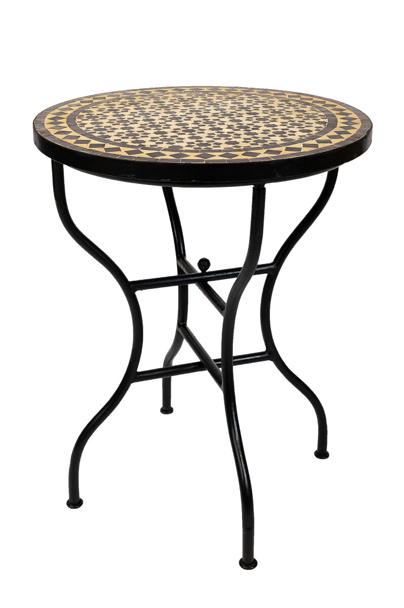 Marokkaanse mozaïektafel Albaicin beige-bruin Ø6