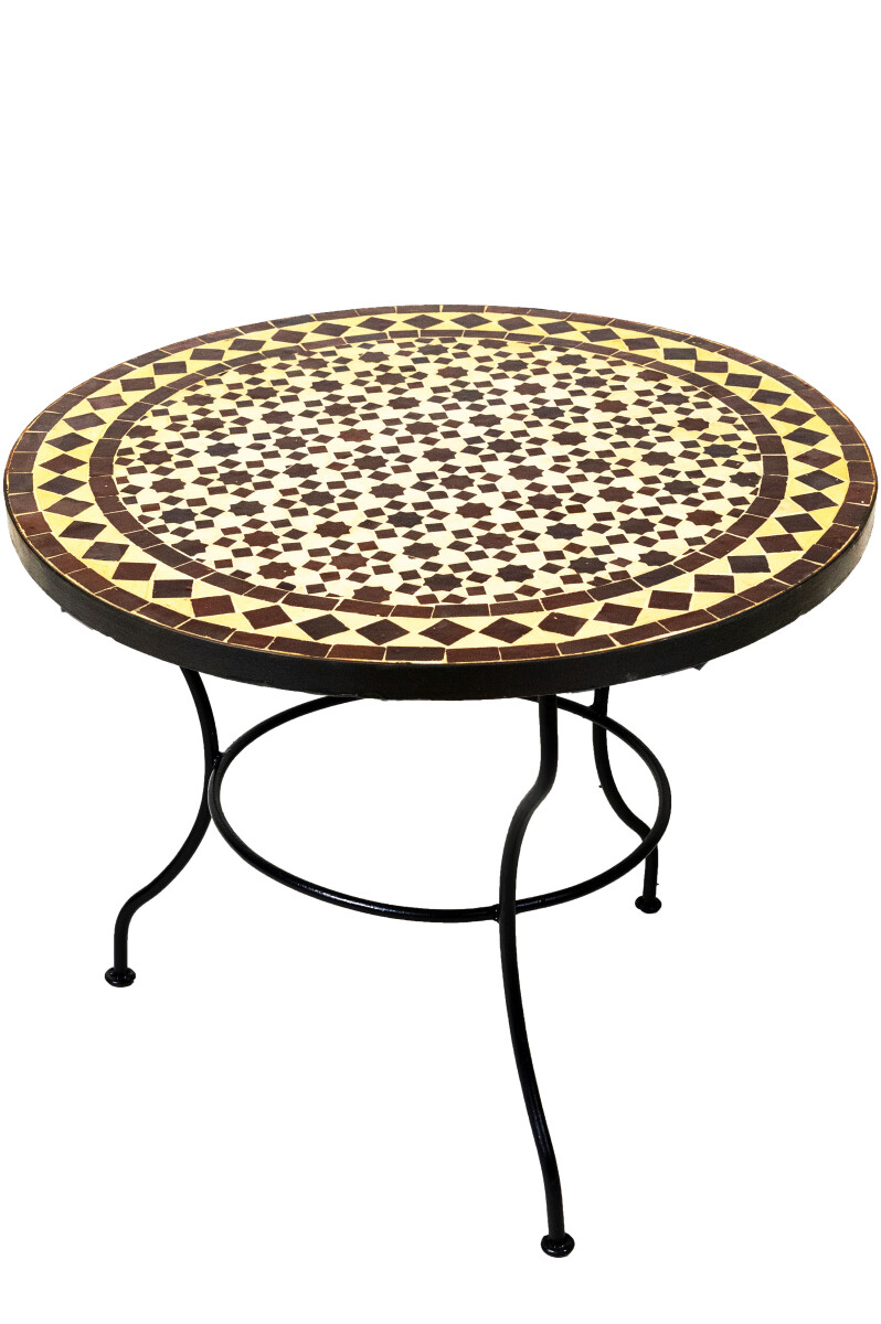 Marokkaanse mozaïektafel Albaicin, beige-bruin, 60 cm, 